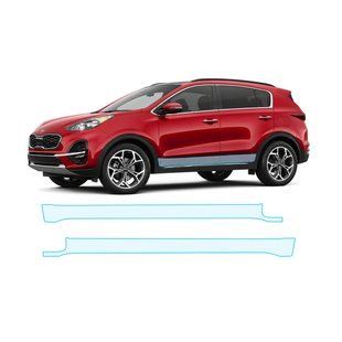 Купити Антигравійна захисна бронеплівка за лекалами для Kia Sportage QL facelift 2018-2021 - нижня зона кузова пороги 105784 Модельні лекала захисних плівок для Kia