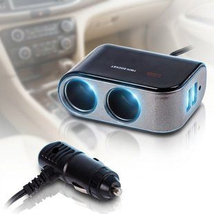 Купить Автомобильный разветвитель прикуривателя VOIN 2 выхода 2 USB 2100mA 12/24V (SC-2069) 101320 Разветвители прикуривателя