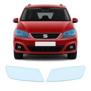 Купить Антигравийная защитная бронепленка по лекалам для Seat Alhambra II 2010-2020 - оптика (фары и ПТФ) 108660 Модельные лекала защитных пленок для Seat