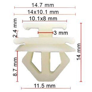 Buy Clip for fastening the molding Door Citroen Peugeot 6995X3 C1280 73381 Fixer for moldings and radiator grilles