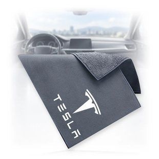 Купить Флисовое полотенце для авто с логотипом Tesla 30х30 см 89197 Салфетки микрофибра губки для мытья