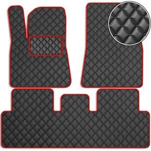 Buy Eco-leather floor mats for Tesla Model 3 2017- Red 5 pcs (Rombus) 68408 Floor mats for Tesla