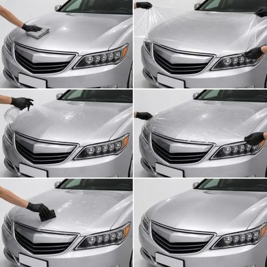 Купити Антигравійна захисна бронеплівка за лекалами для Acura RLX I 2014-2017 - передній бампер 102954 Модельні лекала захисних плівок для Acura