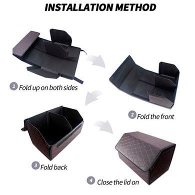 Buy Organizer travel bag for the trunk L 550 x 300 x 250 mm Eco-leather Black-Grey thread 73116 Travel bag organizer