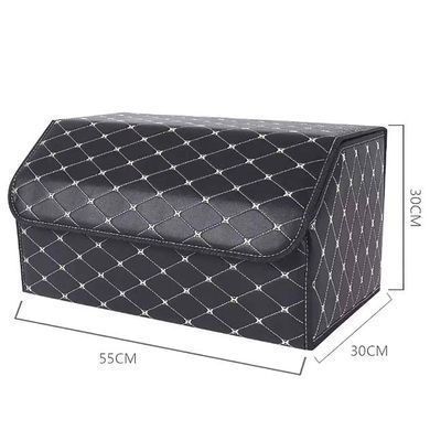 Buy Organizer travel bag for the trunk L 550 x 300 x 250 mm Eco-leather Black-Grey thread 73116 Travel bag organizer