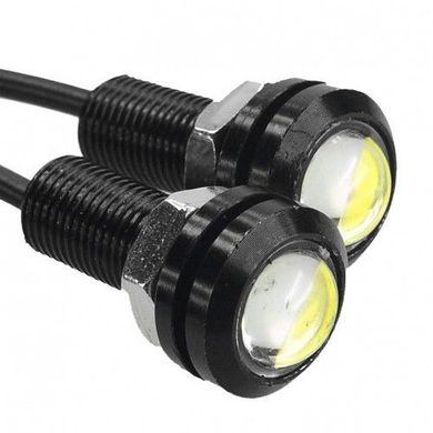 Купити Денні ходові вогні ДХО очі врізні LED / D23 мм / 3W 220 lm / затягуються гайкою / Білі 2 шт 8621 Денні Ходові Вогні (ДХО)