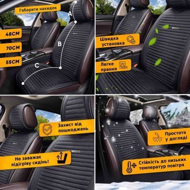 Купить Накидка на задние сидения Алькантара Palermo Premium Черные-Черный кант 1 шт 79486 Накидки для сидений Premium (Алькантара)