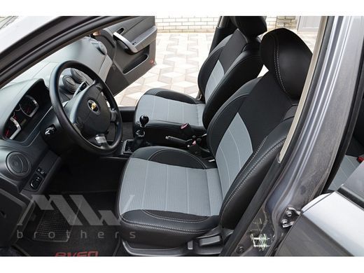 Купить Авточехлы модельные MW Brothers для Chevrolet AVEO (T250) 2006-2011 серия Premium Style (серая нить) 59057 Чехлы модельные MW Brothers
