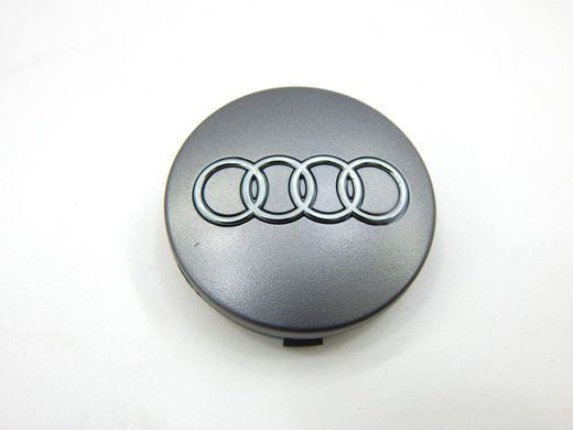 Купити Емблеми коліс Audi (Сірі + Хром) 59 мм (4 шт) Оригінал 4B0601170 90060 Ковпачки на титани