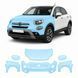Купить Антигравийная защитная бронепленка по лекалам для Fiat 500X I 2015-2018 - передняя часть авто (капот бампер фары крылья) 104156 Модельные лекала защитных пленок для Fiat