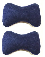 Купити Подушка на підголовник тканина алькантара синя - темно (2шт) 26302 Подушки на підголовник - під шию