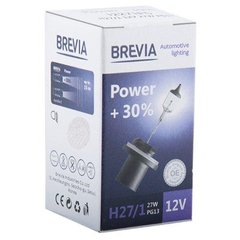 Купити Автолампа галогенна Brevia + 30% / H27/1 / 27W / 12V / 1 шт (12271PC) 38232 Галогенові лампи Brevia