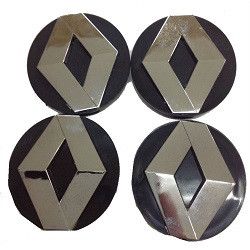 Купить Колпачки на литые диски Renault 60х55 мм / объемный логотип / Черные 4 шт 23032