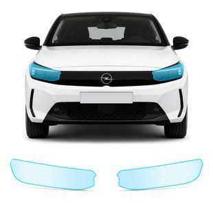 Купить Антигравийная защитная бронепленка по лекалам для Opel Corsa F facelift 2023- оптика (фары и ПТФ) 107928 Модельные лекала защитных пленок для Opel