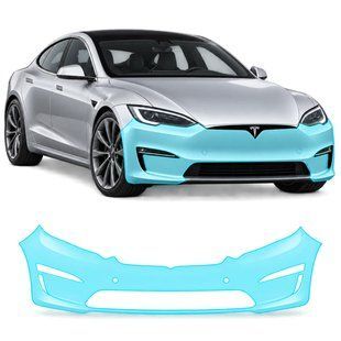 Купить Антигравийная защитная бронепленка по лекалам для Tesla Model S II facelift 2021- передний бампер 109326 Модельные лекала защитных пленок для Tesla