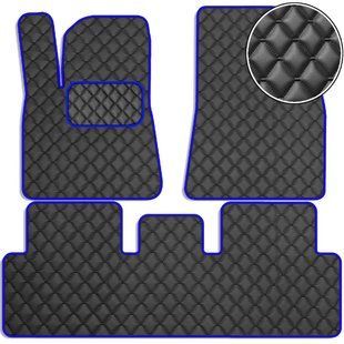 Buy Eco-leather floor mats for Tesla Model 3 2017- Black-Blue edging 5 pcs (Rombus) 68409 Floor mats for Tesla