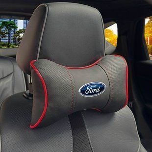 Buy Headrest pillow with Ford logo Ekoshkira 3D Color logo Black-Red edging 1 piece 91737 Pillows for the headrest - under the neck
