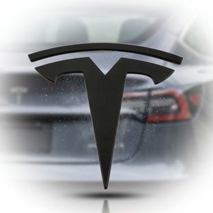 Купить Эмблема багажника Tesla Model 3 (2017-2024) 78 мм металл черная на скотче матовая (1494949-00-A) 89562 Эмблемы на иномарки
