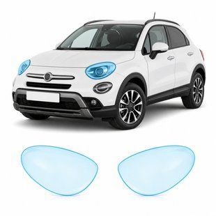 Купити Антигравійна захисна бронеплівка за лекалами для Fiat 500X I facelift 2019-2023 - оптика (фари та ПТФ) 104160 Модельні лекала захисних плівок для Fiat