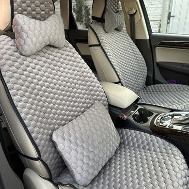 Buy Montana Front Seat Covers Front Gray 2 pcs (Micro Velour Honeycomb Premium) 86374 Premium Seat Covers (Alcantara)