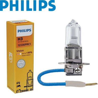 Купити Автолампа галогенна Philips Premium + 30% 12V H3 55W Pk22s 1 шт (12336PRC1) 38395 Галогенові лампи Philips