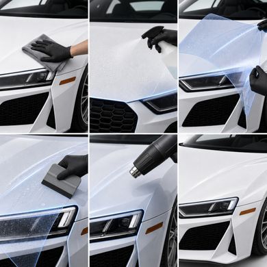 Купити Антигравійна захисна бронеплівка за лекалами для Audi R8 4S 2015-2024 - капот і передні крила 101806 Модельні лекала захисних плівок для Audi