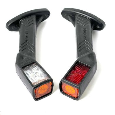 Купити Габаритні вогні LED для вантажівок 12/24V косий 19 см Червоний-Білий-Жовтий 2 шт (YP-144) 63450 Габарити ріжки