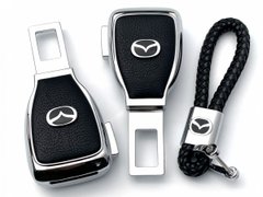 Купити Набір в авто для Mazda №2 / Заглушка перехідник ременя безпеки та брелока з логотипом 36708 Подарункові набори для автомобіліста