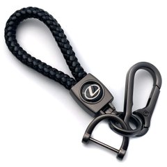 Купити Шкіряний плетений брелок Lexus для авто ключів з карабіном 34057 Брелоки для автоключів