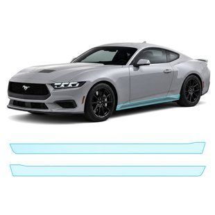 Купити Антигравійна захисна бронеплівка за лекалами для Ford Mustang S650 2024- нижня зона кузова пороги 104500 Модельні лекала захисних плівок для Ford