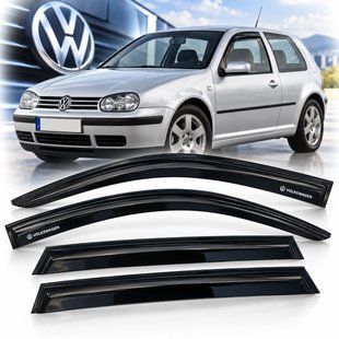 Купити Дефлектори вікон ветровики Volkswagen Golf IV 1997-2002 Хечбек Скотч 3M Voron Glass 44775 Дефлектори вікон Volkswagen
