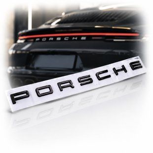Buy Emblem inscription Porsche Black glossy (Panamera Cayenne Macan) 89640 Emblem inscription on foreign cars