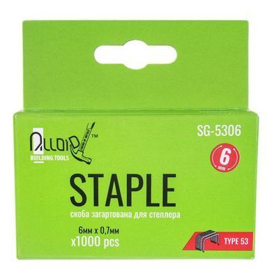 Buy Hardened staple for construction stapler Alloid 6 mm x 0.7 mm type 53 1000 pcs (SG-5306) 85993