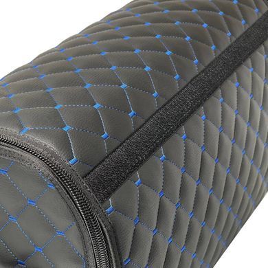 Buy Organizer travel bag for the trunk of Audi Premium (Base Plastic) Eco-leather Black-Blue thread 62651 Travel bag organizer