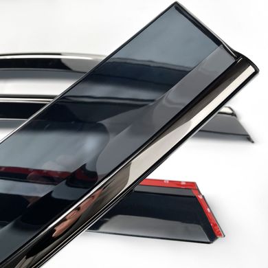 Купити Дефлектори вікон вітровики Benke для Hyundai Tucson (TL) 2015-2020 Хром Молдинг Із Нержавіючої Сталі 3D 297 Дефлектори вікон Hyundai
