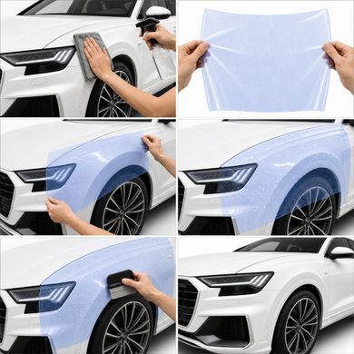 Buy Pre-cut paint protection film for Audi Q8 4M 2018-2023 - doors and windows pillars 101712 Model-specific paint protection film patterns for Audi
