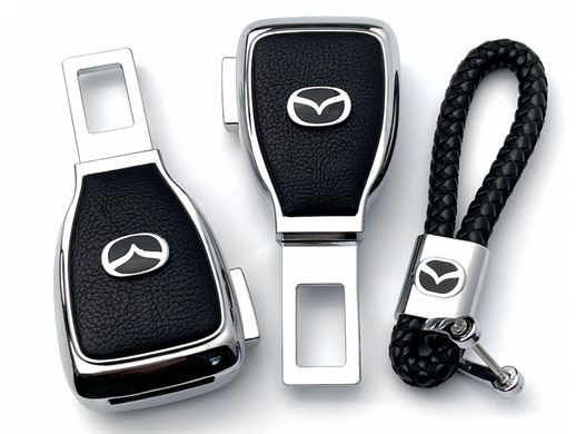 Купити Набір в авто для Mazda №2 / Заглушка перехідник ременя безпеки та брелока з логотипом 36708 Подарункові набори для автомобіліста
