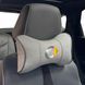 Buy Headrest pillow with Smart logo Eco-leather 3D Colored logo Gray-Gray edging 1 pc 91843 Pillows for the headrest - under the neck