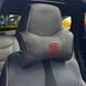 Buy Headrest pillow with Kia logo Eco-leather 3D Colored logo Black-Brown edging 1 pc 91693 Pillows for the headrest - under the neck