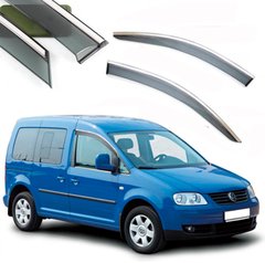 Купити Дефлектори вікон вітровики Benke для Volkswagen Caddy 2003-2015 Хром Молдинг З Нержавіючої Сталі 3D (BVWCD1523-W/S) 60486 Дефлектори вікон Volkswagen