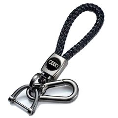 Купити Шкіряний плетений брелок для Audi для авто ключів з карабіном 34052 Брелоки для автоключів