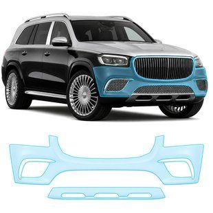 Buy Pre-cut paint protection film for Mercedes-Benz Maybach GLS X167 2020- front bumper 107130 Model-specific paint protection film patterns for Mercedes-Benz