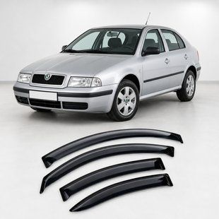 Купити Дефлектори вікон вітровики для Skoda Octavia Tour 1998 Скотч 3M (AMS20498) Acrylic 4 шт 110689 Дефлектори вікон Skoda