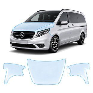 Купити Антигравійна захисна бронеплівка за лекалами для Mercedes-Benz Vito/V-Class W447 facelift 2019- капот і передні крила 107263 Модельні лекала захисних плівок для Mercedes-Benz