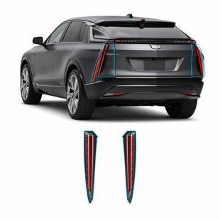Buy Pre-cut paint protection film for Cadillac Lyriq EV 2022- rear brake lights 103403 Model-specific paint protection film patterns for Cadillac