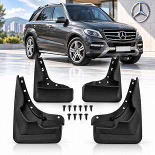 Купити Бризковики для Mercedes-Benz ML (W166) 2012-2015 Модельні Комплект 4 шт версія з підніжкою (OEM: A1668900478, A1668900278) 110954 Бризговики Mercedes-Benz