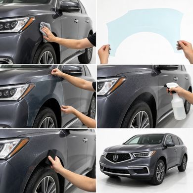 Buy Pre-cut paint protection film for Acura MDX YD3 facelift 2017-2020 - rear bumper 102891 Model-specific paint protection film patterns for Acura