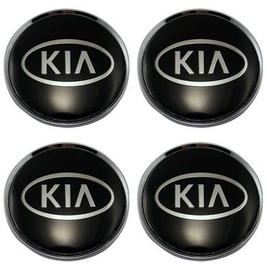 Купить Наклейка для колпаки Kia 60 мм черная 4 шт 23083 Наклейки на колпаки
