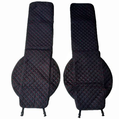 Купити Накидки для передніх сидінь Алькантара Чорні - червона нитка 2 шт 33561 Накидки для сидінь Premium (Алькантара)