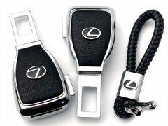 Купити Набір в авто для Lexus №2 / Заглушка перехідник ременя безпеки та брелока з логотипом 36710 Подарункові набори для автомобіліста